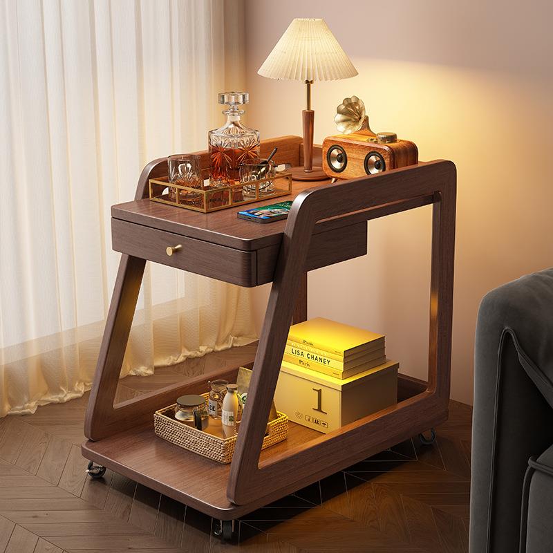沙发边几可移动小茶桌家用客厅简约现代实木床头柜置物架创意角几