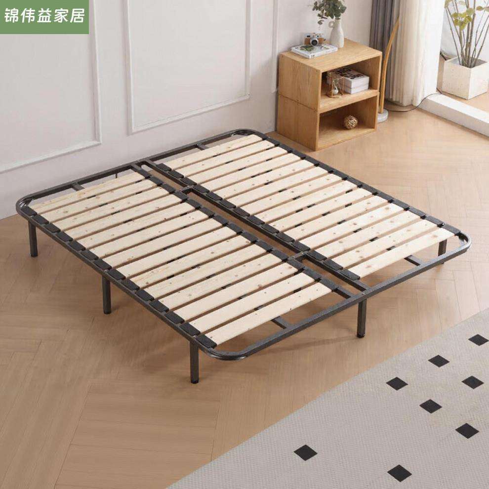 床架排骨架床板1.8x2米加密加厚实木龙骨架可可折叠钢木床架