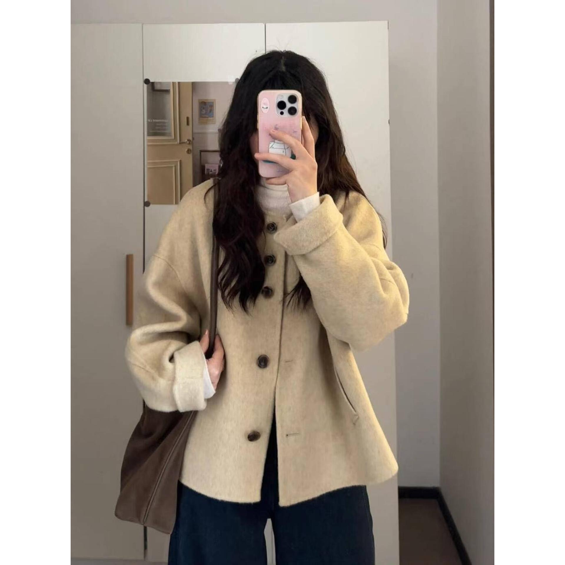 深冬独特超好看呢子大衣女入冬季2025新款毛呢外套小个子加厚短款