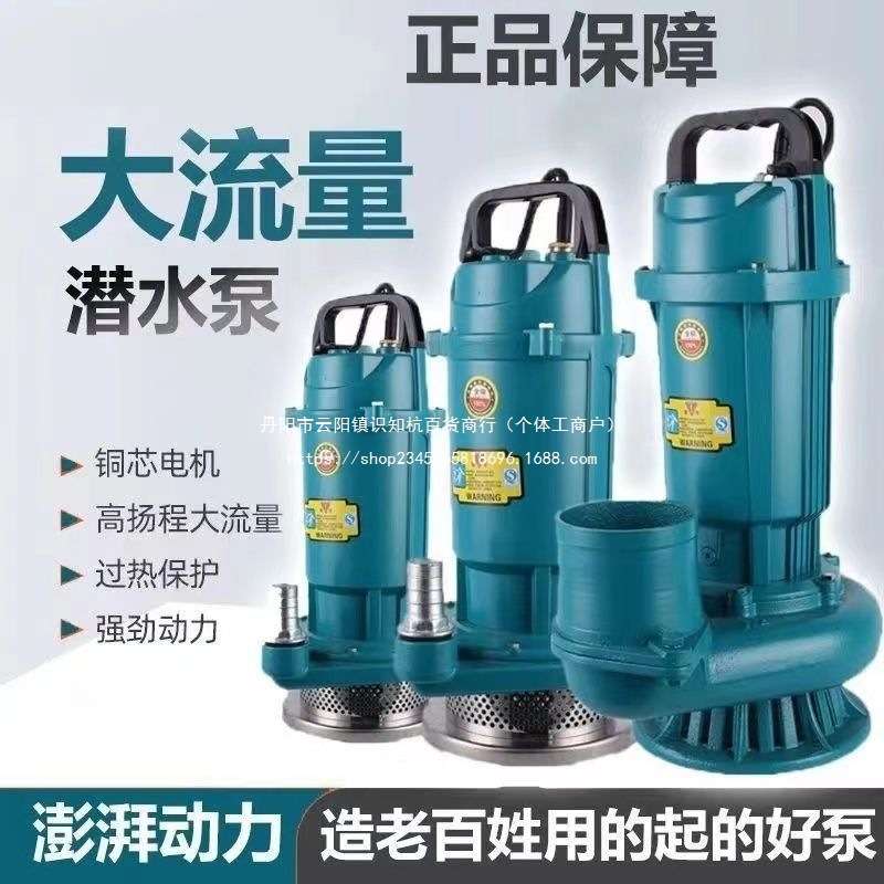 潜水泵220v电动抽水机家用抽水泵3寸4寸6寸高扬程农用灌溉清水泵