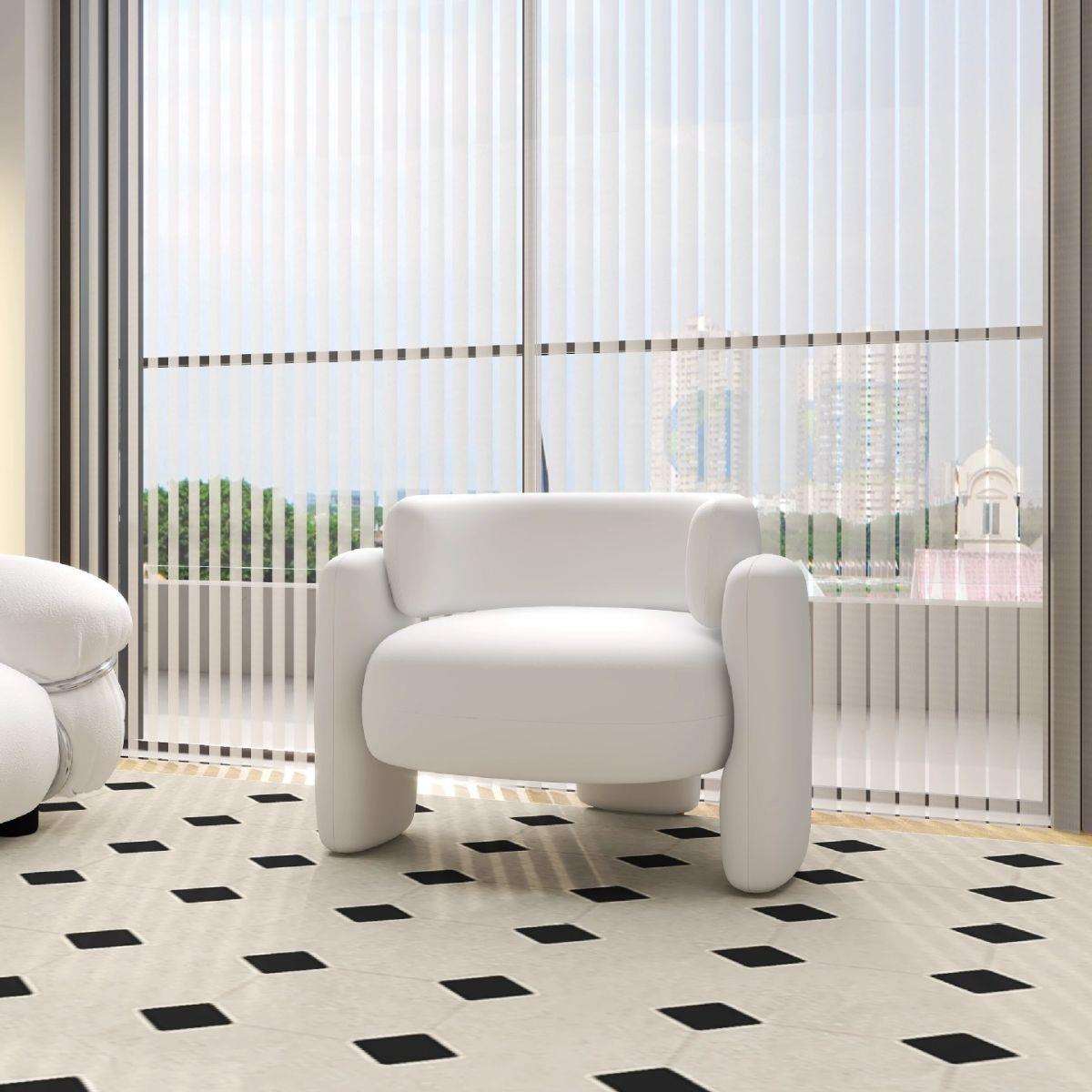 梵恰奶油风轻奢现代简约单人椅家用名宿单椅小户型休闲沙发椅