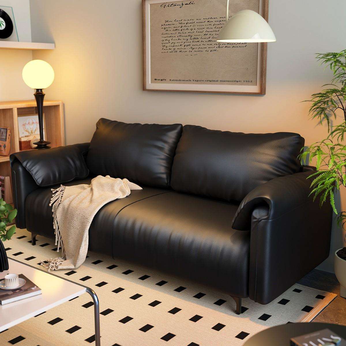 沙发客厅小户型出租房直排懒人沙发布艺新款卧室双三人位大象耳朵