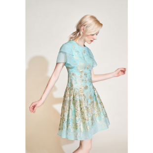 Lillo Coli真丝提花宫廷名媛风连衣裙 Lilly奢品高定意大利Ruffo