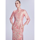 Lillo Lilly高定奢品意大利进口Ruffo真丝提花宫廷旗袍连衣裙礼服