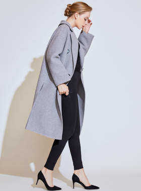 Lillo Lilly奢品高定意大利Colombo高端双面百分百纯羊绒大衣女