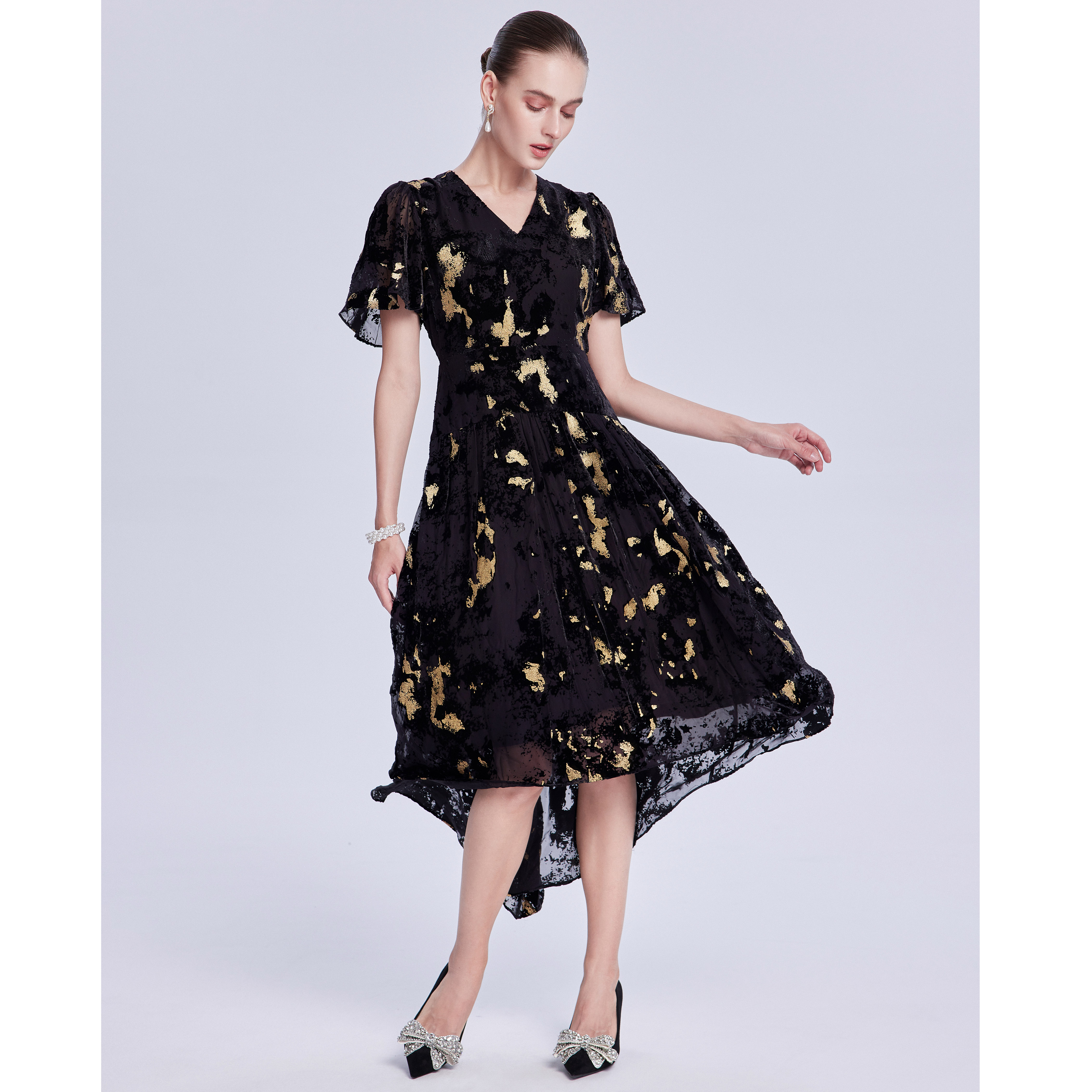 Lillo Lilly奢品高定意大利进口TGM真丝提花法式宫廷风公主连衣裙