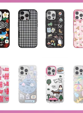 pop泡泡黑白棋盘格适用于苹果16ProMax手机壳iPhone15动画14创意13泡泡磁吸双层保护套赵露思同款17p保护套