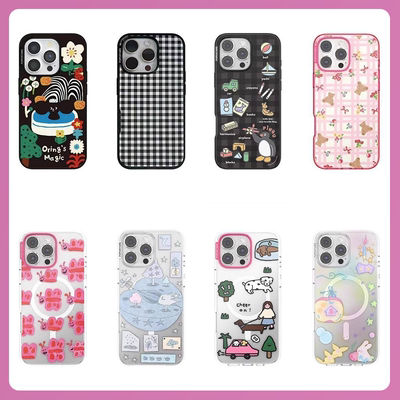 pop泡泡黑白棋盘格适用于苹果16ProMax手机壳iPhone15动画14创意13泡泡磁吸双层保护套赵露思同款17p保护套