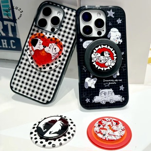 斑点狗KUKU爱心气囊支架伸缩泡泡pps磁吸适配苹果17手机壳库伊拉