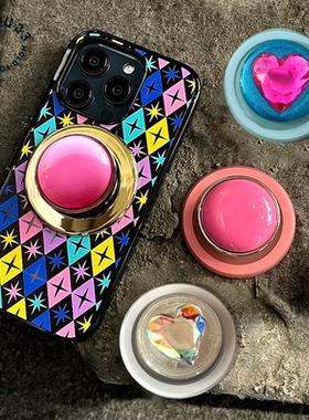 轻盈的心手机支架气囊流光泡泡pps霓虹珍宝磁吸未来珠粉防摔粘贴
