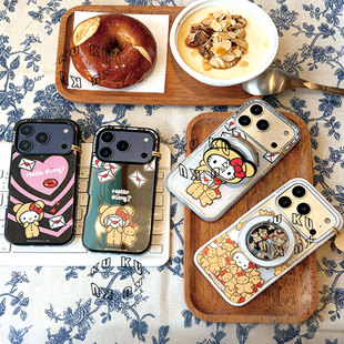 暖绒絮语流沙雪舞流光手机气囊泡泡可爱雪国信使KT磁吸圆啪嗒支架