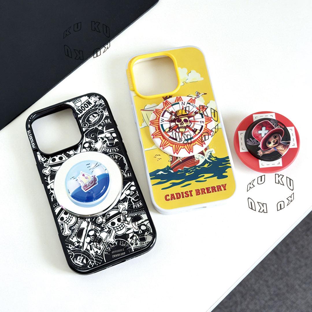 奇航之心卡通磁吸气囊手机支架海贼王冒险路飞誓言啪嗒拆卸气囊帽