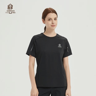 SHERMANTREE25新款女士轻量圆领马拉松户外运动T恤速干防臭