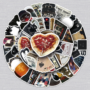 100张Downtown Girl高颜值酷炫ins风装饰贴纸笔记本桌面耳机贴纸