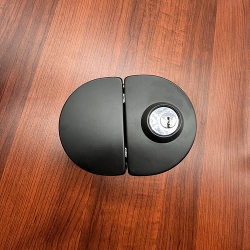 免开孔黑色玻璃门锁单门双门玻璃门锁办公室无框推拉半圆中央门锁