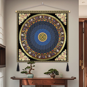 藏式 坛城佛龛装 饰布入户玄关聚财坛城方形壁画西藏尼泊尔唐卡挂布