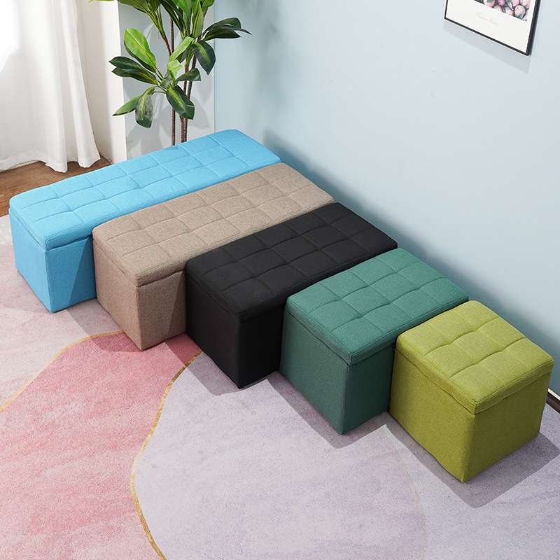 布艺收纳凳储物凳子收纳柜可坐长条凳沙发延长凳床尾加宽拼接神器