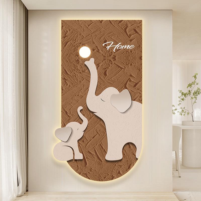 发光LED灯高级感挂画现代简约壁画入户正对门玄关装饰画过道走廊