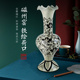 陶瓷窑纯手工花瓶桌面白色现代手绘插画中式 家具装 饰工艺客厅摆件