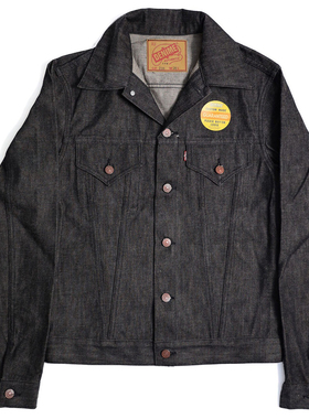 日本Denime Lot233-66B复刻1960年代15.5oz黑色丹宁三代牛仔夹克