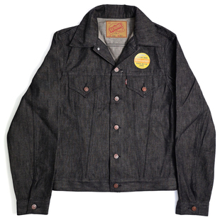 日本Denime Lot233-66B复刻1960年代15.5oz黑色丹宁三代牛仔夹克