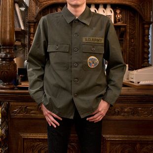 日本Studio D’Artisan秋冬新款5716薄款纯棉背缎面衬衫夹克