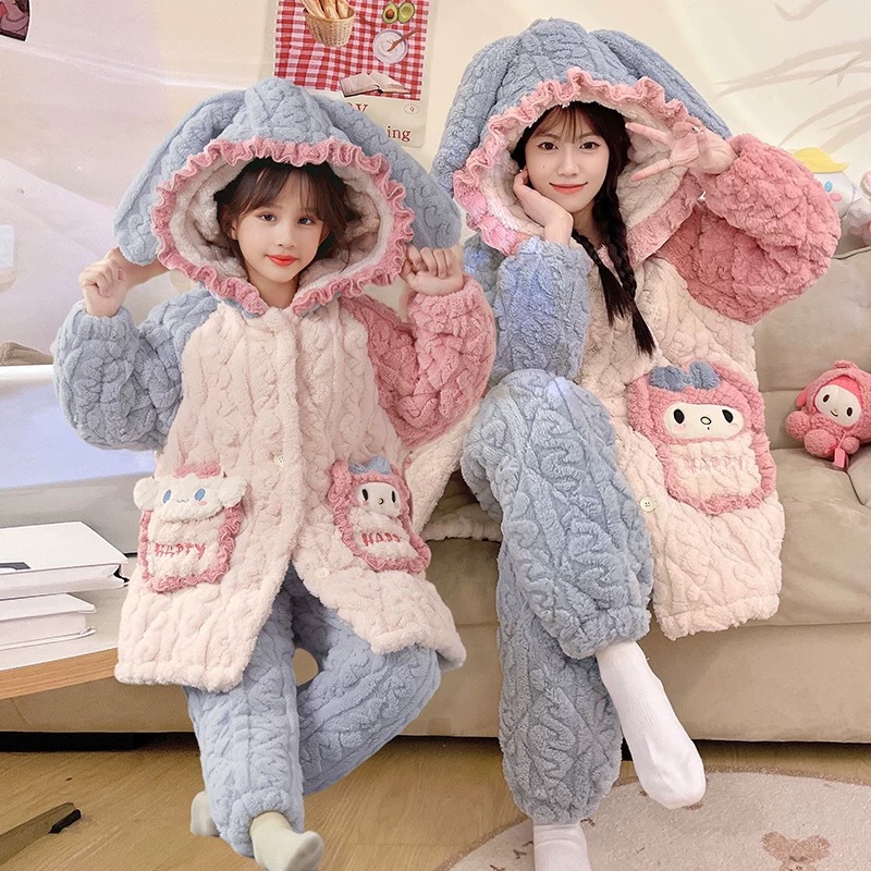 女童美乐蒂冬季中长款袍套三层
