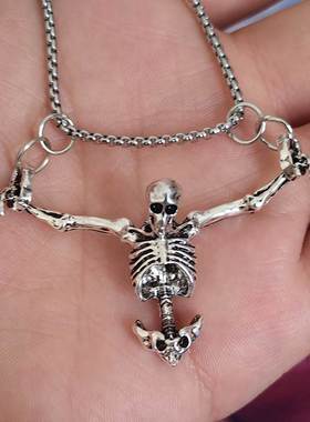 万圣节朋克风骷颅头项链 吊坠Halloween Skull Necklace Pendant