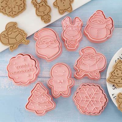 8/10pcs Christmas Cookie Cutter Set Gingerbread Snowflake Bi
