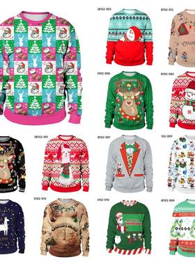 2024 Sweatshirt Xmas Women Christmas Ugly Sweater Men Jumper