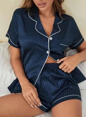 Women's Spring/Summer Printed Home Short Sleeve Shorts家