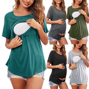 2023 Maternity Clothes Women T Shirt For Breastfeeding Tops