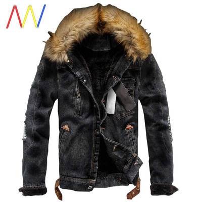 denim jacket men winter jackets jeans coat thick large size
