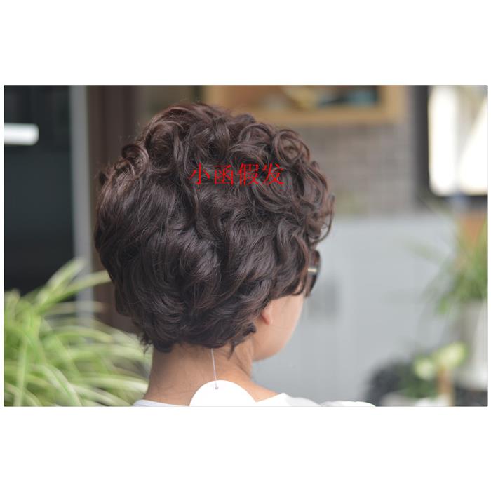 满头卷年女年发中年假发人假发中假发 卷FLR老发女短发中年假发妈