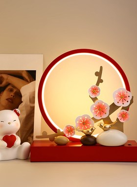 结婚台灯婚房床头灯新娘陪嫁灯卧A室剪影灯红色喜庆新婚礼物送新