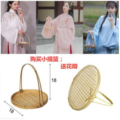 背摄篓竹编农用具7889de81汉服拍照影儿童舞蹈表演道号藤编花篮采