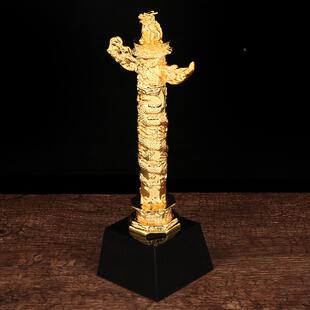 新款刻水奖定晶奖杯定制华表奖杯制作奖牌华表龙柱奖品创意做金属