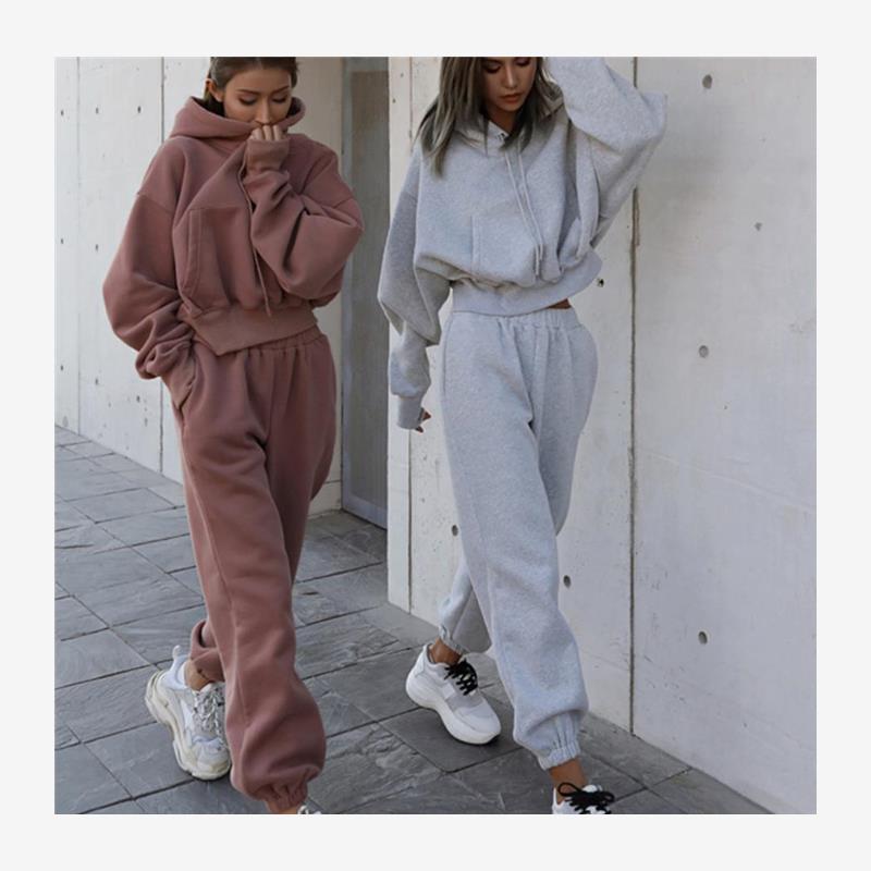 欧美运动服卫衣2套装女