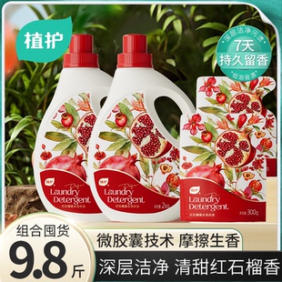 手洗实惠装 植护红石榴洗衣液300g袋装 家用持久留香深层洁净补充装