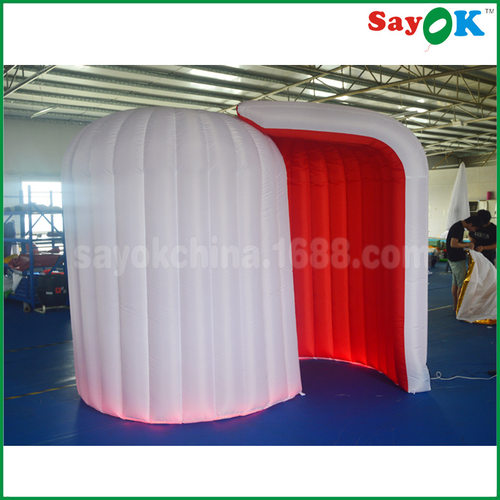 新凯定制充气照相亭圆形灯光照相棚 创意移动LED发光照相房气模