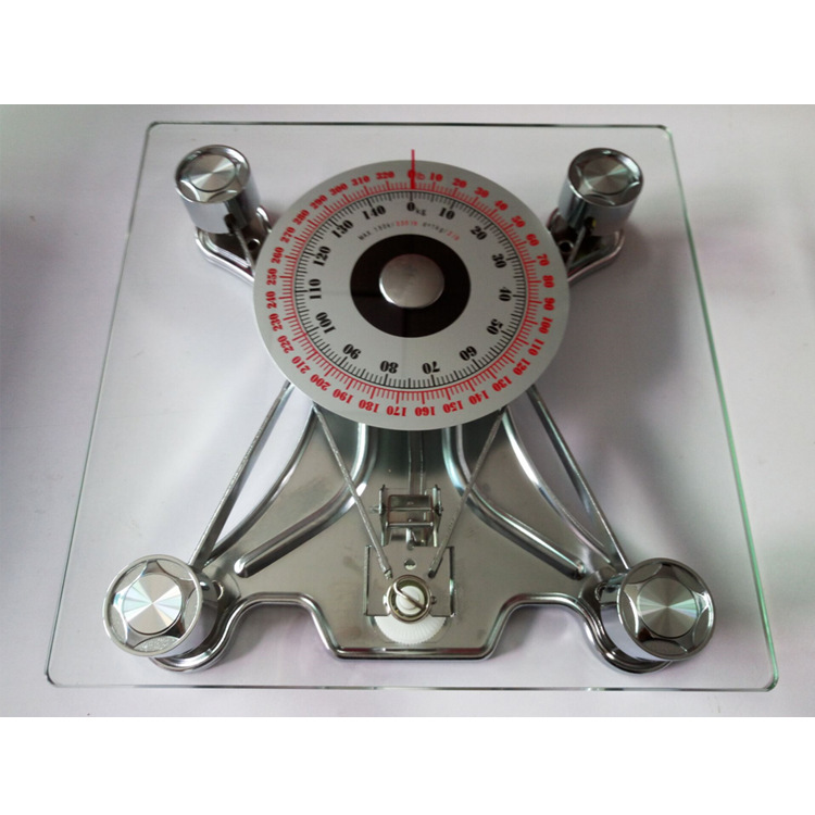 供应方形钢化玻璃机械人体秤弹簧健康体重秤浴室称Healthy Scale