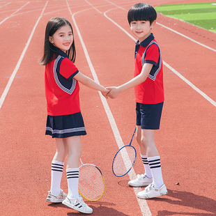 幼儿园园 小学生校服夏装 英伦学院风儿童yz班服夏季 套装 毕业照服装