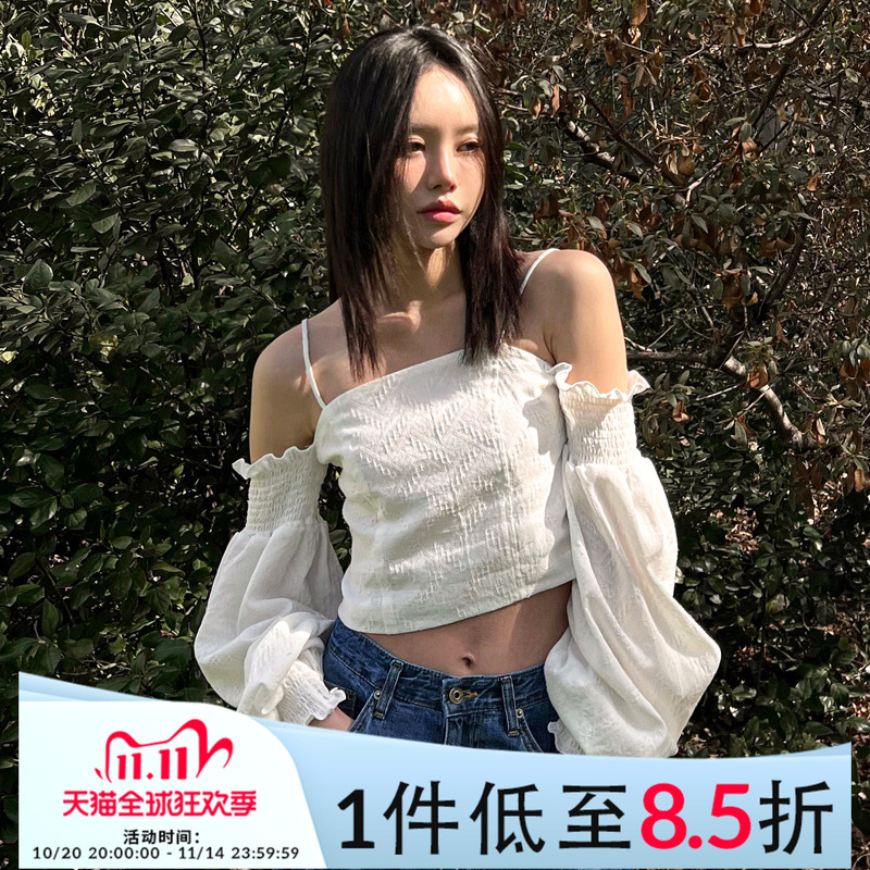 Mathieu一字肩长袖衬衫