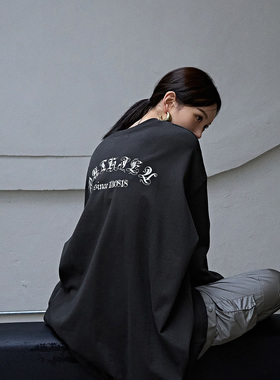 Mathieu韩国时尚长袖T恤女秋冬季新款2023宽松显瘦印花体恤上衣