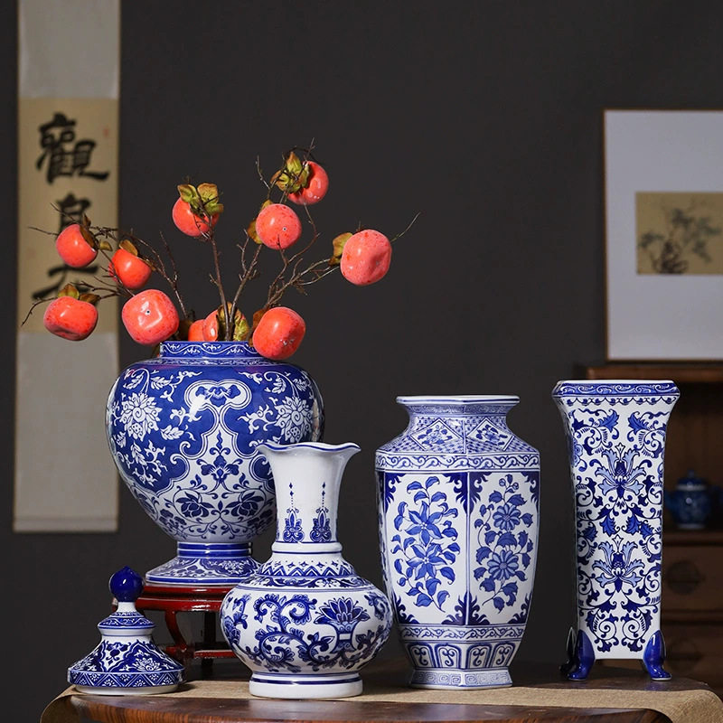 新中式陶瓷青花瓷花瓶家居客厅水培插花电视柜装饰摆设桌面陶瓷瓶,橡塑材料及制品,其他塑料制品,淘宝优惠券,粉丝福利购,淘宝优惠卷