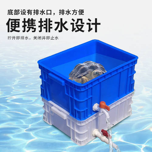 带排水孔周转箱加高加深食品级加厚塑料乌龟养殖箱有盖透气养鱼盆
