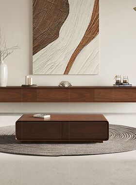 Tal悬空实木壁挂电视柜小户型窄款悬浮超薄悬挂挂壁极简挂柜电视