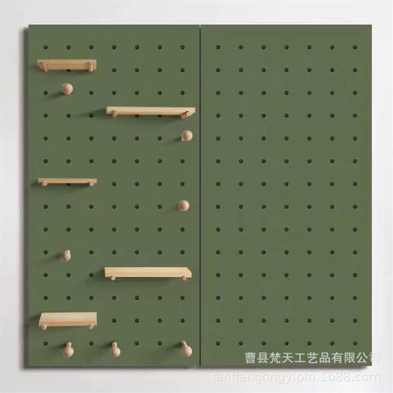 木质洞洞板置f物架装饰搁板入户客厅卧室玄关墙壁实木洞洞板收纳