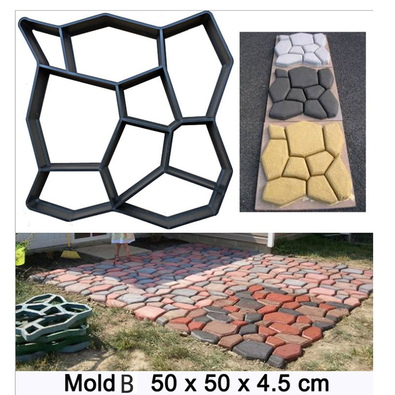 塑料模具水泥制品地面压花各种模具创意花砖模具S花园铺路地板模