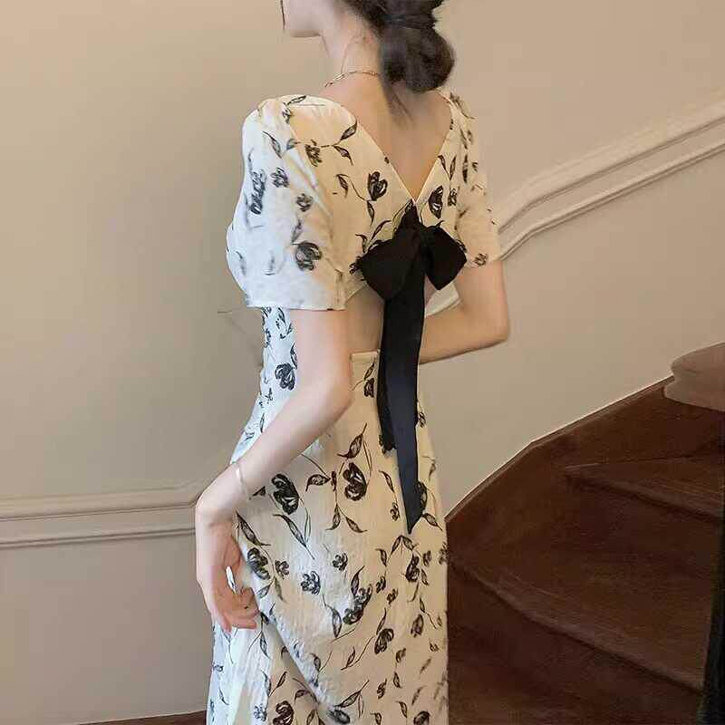 FAshi 法式绝美性感修身连衣裙2024年夏季新款女神范减龄中长裙子